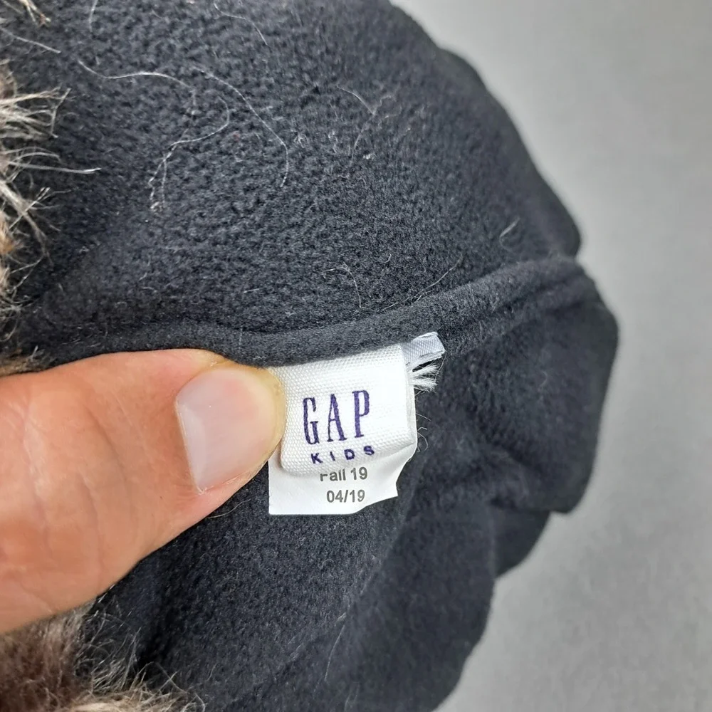 Gap Kids Hat Navy Warmest Trapper Ear Flap Fleece Lined Winter Cap Faux Fur Trim